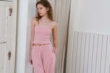 Waffle sweat pants_pink