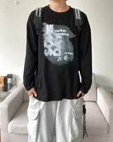 シャドープリント長袖Tシャツ