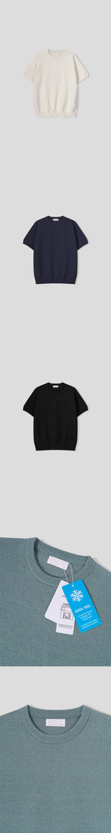 [S/S] Boucle round neck half knit(6color)