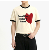 Essential Standard Short Sleeve Ringer T-shirt Red Heart Cream