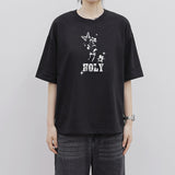 HOLY FLOWER BUTTERFLY OVER FIT SHORT-SLEEVED T-SHIRT_BLACK
