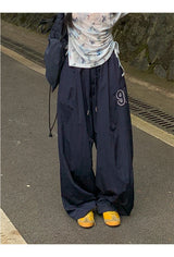 Number Navy Casual Banding Pants