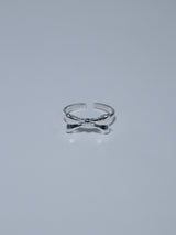 925silver Glossy ribbon silver ring