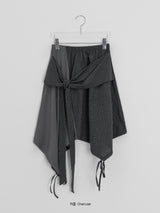 Likat Check Ribbon Wrap Midi Skirt