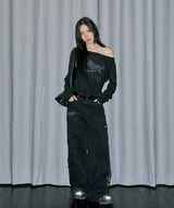 Heaven Sent Graphic Cotton Cargo Pants - BLACK