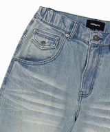 WASHED POCKET DENIM PANTS_BLUE