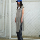 Cap Bust Shirring dress gray