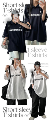 RUTOM Two-Line Collar Short Sleeve Tee