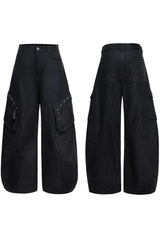 Waxed Multi Pocket Cargo Jeans