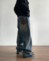 Stud Patch Denim Pants