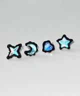 ブルーハートスパークムーンスターピアス 4Set