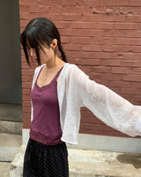 Kiu スリムフィット Vネック レース ノースリーブ