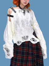 two buckle damage knit (3color)