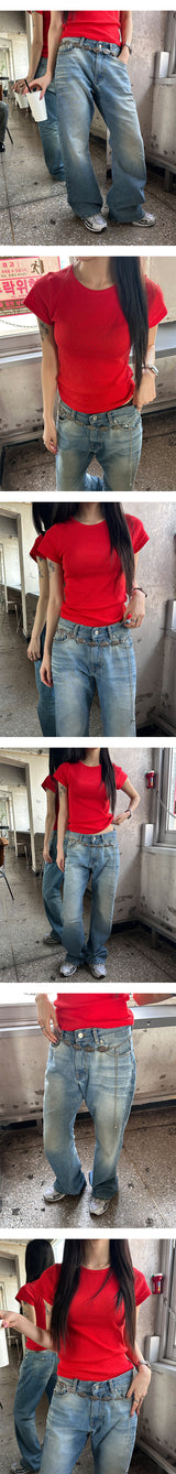 [S/S] slim fit half t-shirts(4color)