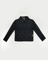 Rose half neck top_black