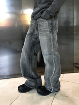  Ront Brush Flare Denim Pants 2C