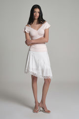 Fairy Lace Flow Skirt, White