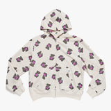 Twister Heart Bear Hoodie Zip-up - Cream
