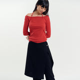 Wrap Skirt Pants Black