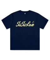 SiisiiラブプリンティングショートスリーブTシャツ ネイビー