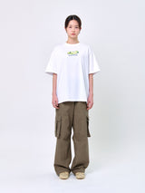ライイングドッグTシャツ_ホワイト