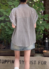 #Rico Check Roll Up Short Sleeve Shirt (3color)