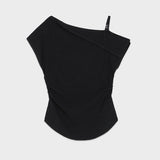 (T-7061)UNBALANCE ONE OFF SHOULDER KNIT