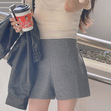 Twosome wool high-waist mini shorts
