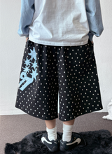 Toyd Blue Number Star Patch Tattoo Bermuda Shorts 2color