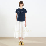 Miss Baker エンボニードルTシャツ ネイビー