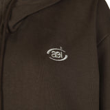 LAYERED STRING HOODIE ZIP-UP [BROWN]