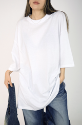 (UNISEX)ivory boxy T