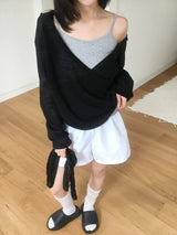 Two-line nylon washable shorts (8c)