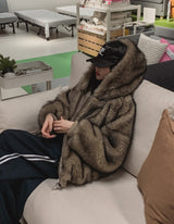 Kuro Two Way Fur Hooded Zip-up