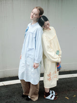 UnsocialNight2025 Autumn Original Two-colour Printed Loose Pullover Long-sleeved Dress Girlish Style