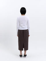 BASIC SAFARI POLY SKIRT (BROWN)