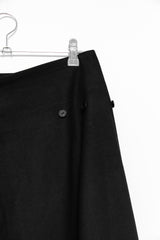 wool unbal button pleats skirt(2colors)
