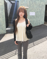 Shirring banding sapn boots cut pants