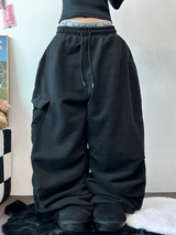 アンバランスドカーゴヒップパッチロングパンツ🤍🩶🖤3カラー