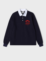 ホワイトカラーラグビースウェットカラーTシャツ / ネイビー [Unisex]