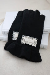 Orb frilly gloves (deep black)