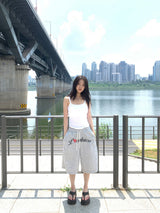 Y2K Ease Lettering Bermuda Pants (Gray)