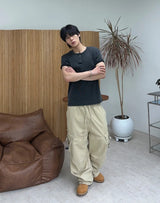 Ferrer Vintage Ribbed Henley Neck Short Sleeve Tee