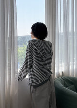 メッシュストライプジップアップ