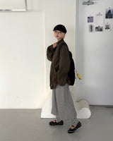 Button shirred back ribbon wrinkle sailor cap
