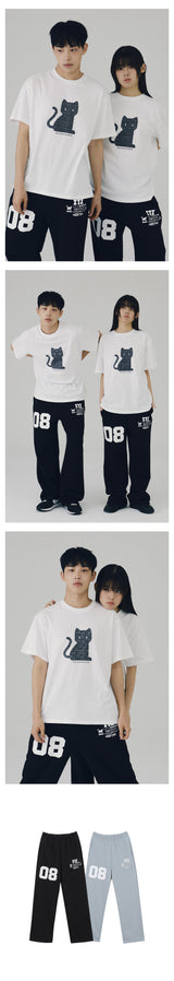 08 MINI LOGO SWEAT PANTS - BLACK
