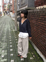Linef Lace Summer Semi-Crop Hood Zip-Up
