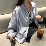 [MADE] Alo, stripe overfit shirt