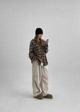 [MADE] Demodet Napping Checkered Hooded Shirt