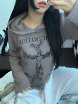 LETTERING TATTOO フーディー長袖Tシャツ 🧸🖤🩶3COLOR